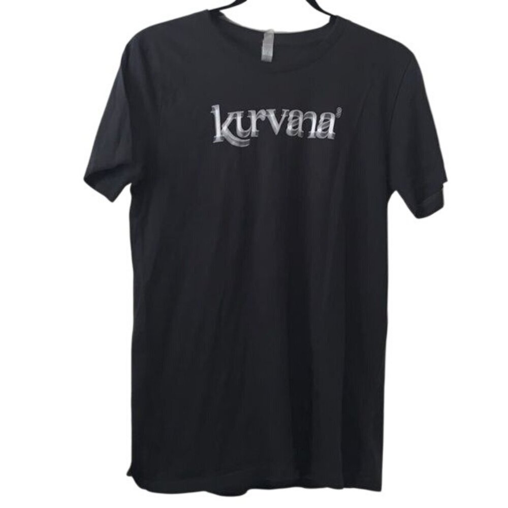 Kurvana Logo Black T-Shirt By Bella + Canvas Size M Cotton Crewneck Short Sleeve